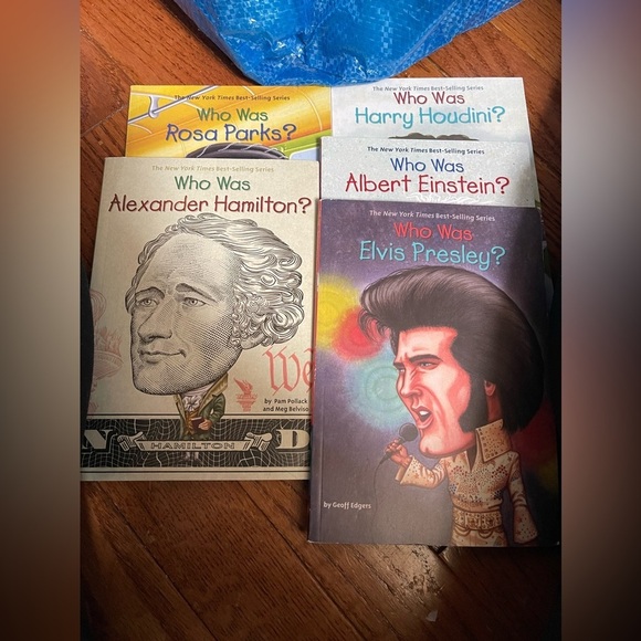 Who Was? Book Series 5 Titles Elvis, Einstein, Rosa Parks, Houdini, & Hamilton - Picture 1 of 6